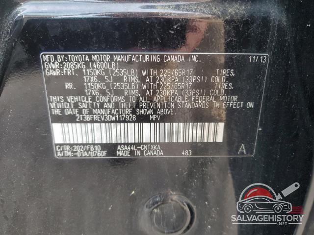 2T3BFREV3DW117928 2013 TOYOTA RAV4 photo no. 13