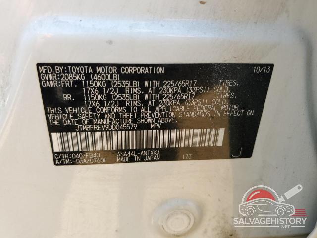 JTMBFREV9DD045579 2013 TOYOTA RAV4 photo no. 12