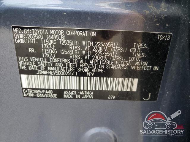 JTMWFREV5DD025511 2013 TOYOTA RAV4 photo no. 13