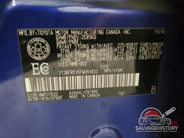 2T3BFREV5FW264822 2015 TOYOTA RAV4 photo no. 14