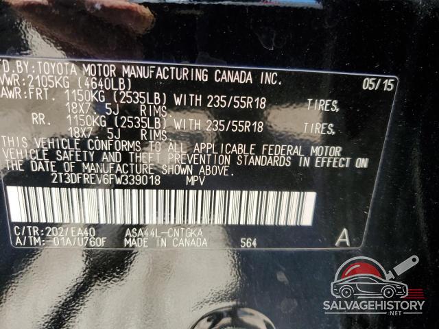 2T3DFREV6FW339018 2015 TOYOTA RAV4 photo no. 13