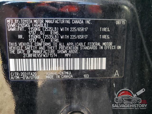 2T3RFREV5FW371514 2015 TOYOTA RAV4 photo no. 12