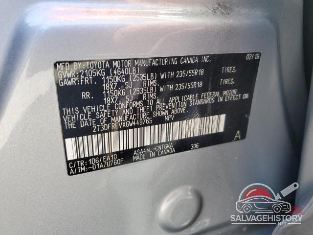 2T3DFREVXGW449765 2016 TOYOTA RAV4 photo no. 13