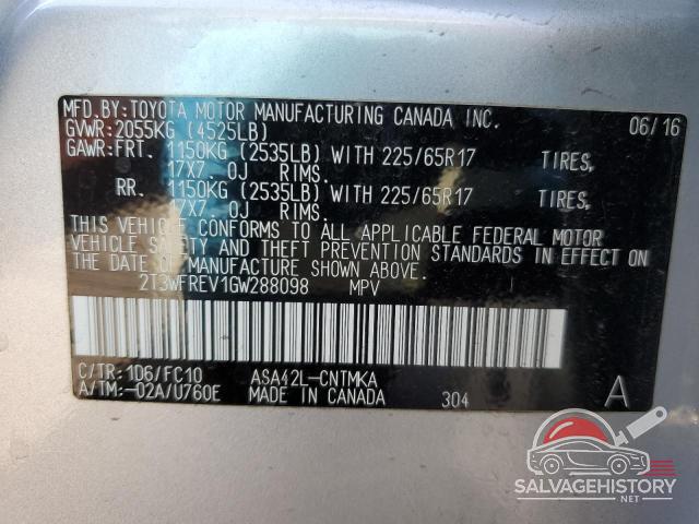 2T3WFREV1GW288098 2016 TOYOTA RAV4 photo no. 12