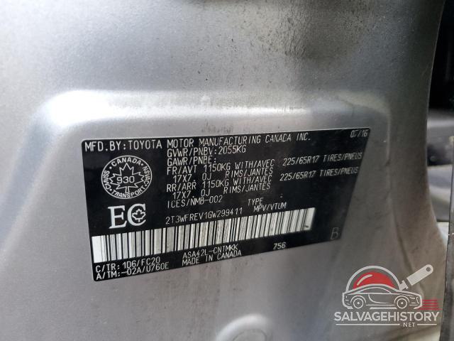 2T3WFREV1GW299411 2016 TOYOTA RAV4 photo no. 12