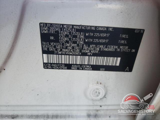 2T3WFREV6GW269854 2016 TOYOTA RAV4 photo no. 13