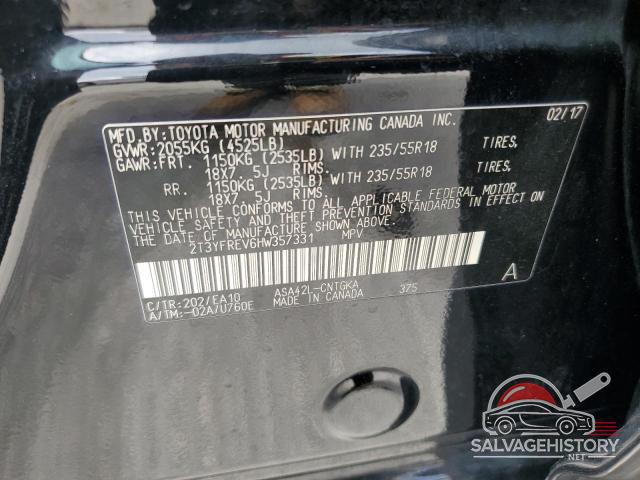 2T3YFREV6HW357331 2017 TOYOTA RAV4 photo no. 12