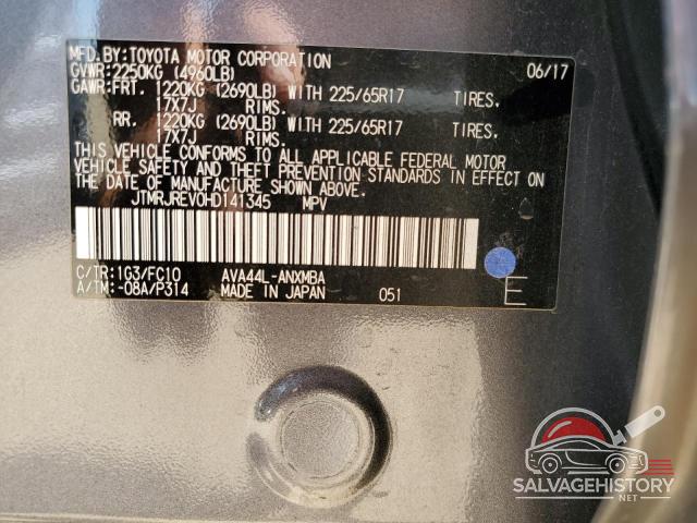 JTMRJREV0HD141345 2017 TOYOTA RAV4 photo no. 13