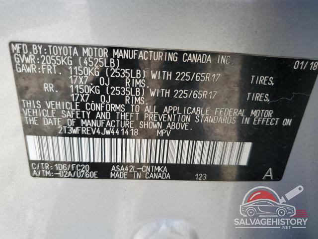 2T3WFREV4JW441418 2018 TOYOTA RAV4 photo no. 13