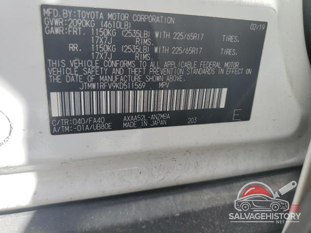 JTMW1RFV9KD511569 2019 TOYOTA RAV4 photo no. 13