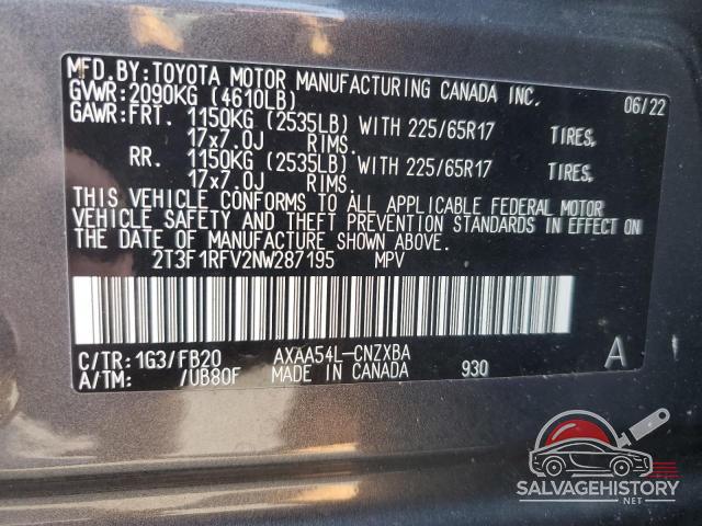 2T3F1RFV2NW287195 2022 TOYOTA RAV4 photo no. 13