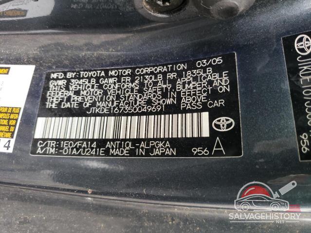 JTKDE167350049691 2005 TOYOTA SCION photo no. 13