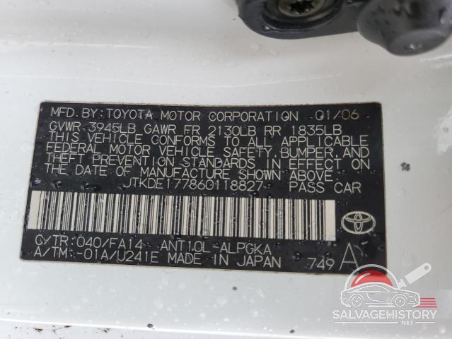 JTKDE177860118827 2006 TOYOTA SCION photo no. 12