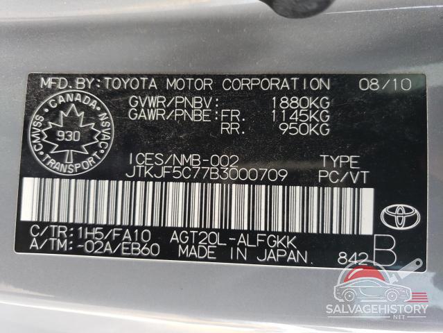 JTKJF5C77B3000709 2011 TOYOTA SCION photo no. 12