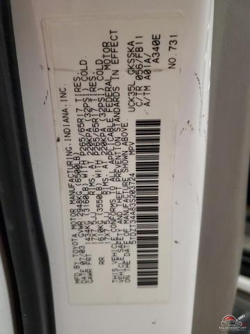5TDZT34A83S203724 2003 TOYOTA SEQUOIA photo no. 14