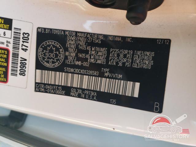 5TDXK3DCXDS326583 2013 TOYOTA SIENNA photo no. 14