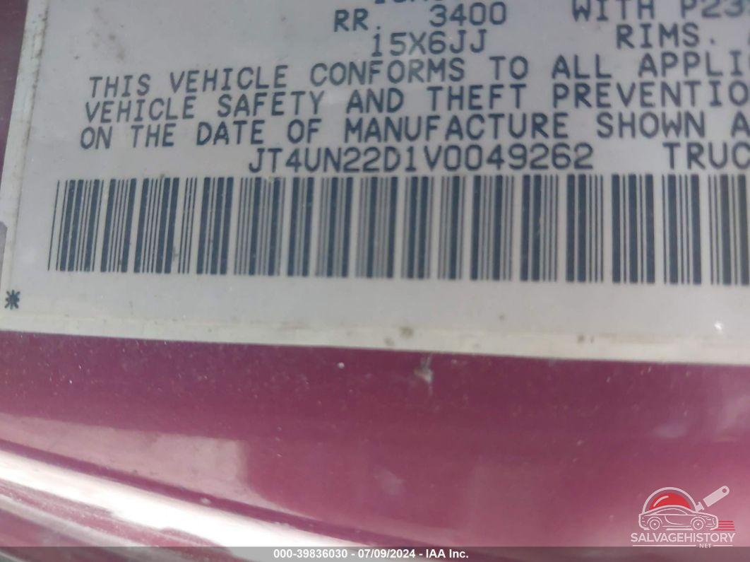 JT4UN22D1V0049262 1997 TOYOTA T100 photo no. 9