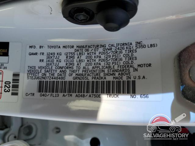 5TEJU62N07Z448480 2007 TOYOTA TACOMA photo no. 13