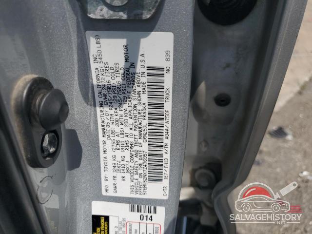 5TEMU52NX7Z436957 2007 TOYOTA TACOMA photo no. 12