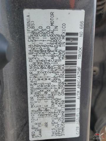3TMMU52N89M013780 2009 TOYOTA TACOMA photo no. 12