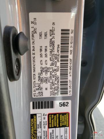 3TMDZ5BN1KM062567 2019 TOYOTA TACOMA photo no. 12