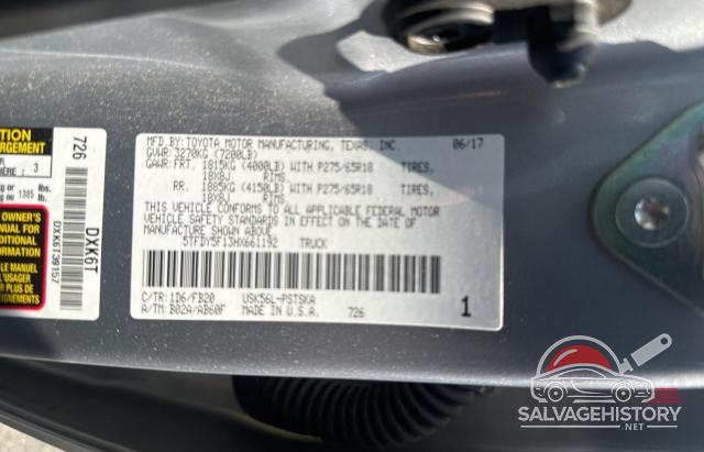 5TFDY5F13HX661192 2017 TOYOTA TUNDRA photo no. 10