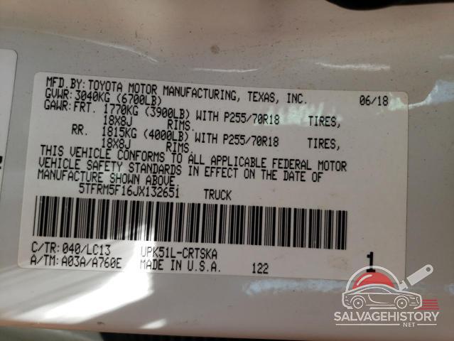5TFRM5F16JX132651 2018 TOYOTA TUNDRA photo no. 12