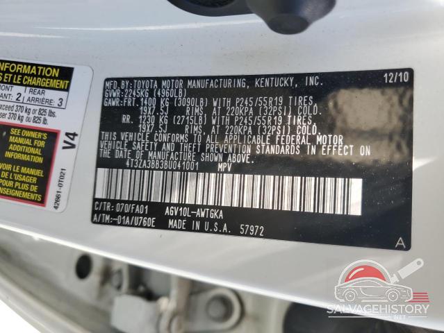 4T3ZA3BB3BU041001 2011 TOYOTA VENZA photo no. 12