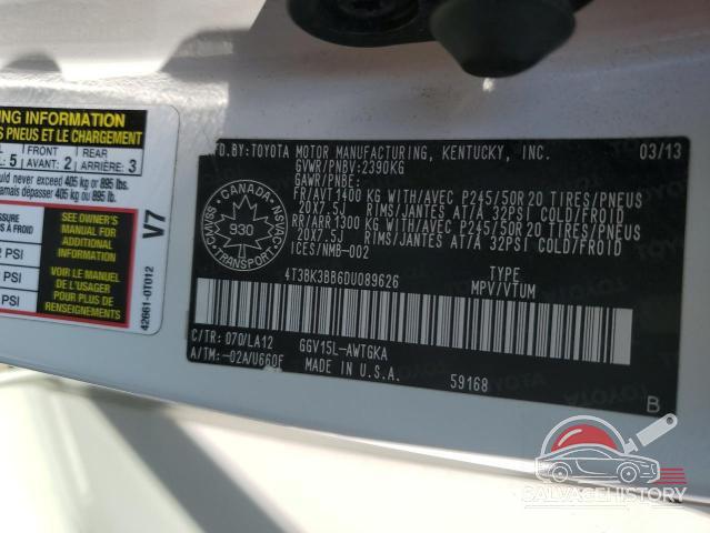 4T3BK3BB6DU089626 2013 TOYOTA VENZA photo no. 12