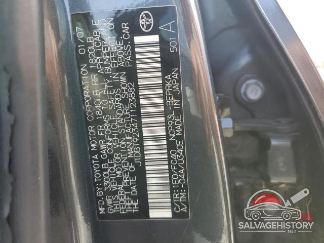 JTDBT923471123882 2007 TOYOTA YARIS photo no. 12