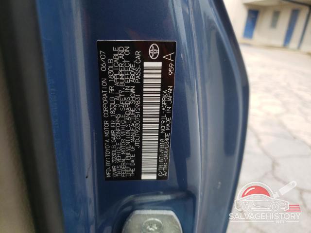 JTDJT923075129831 2007 TOYOTA YARIS photo no. 12
