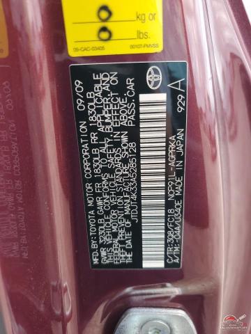 JTDJT4K33A5285128 2010 TOYOTA YARIS photo no. 13