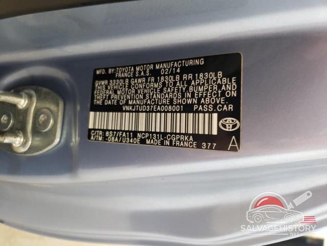 VNKJTUD37EA008001 2014 TOYOTA YARIS photo no. 12
