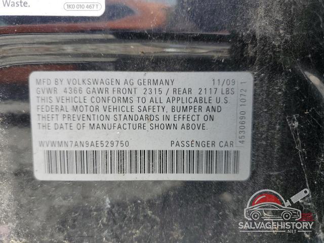 WVWMN7AN9AE529750 2010 VOLKSWAGEN CC photo no. 12