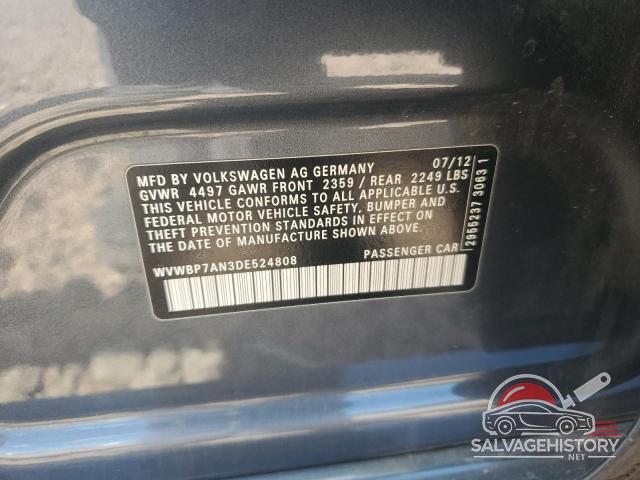 WVWBP7AN3DE524808 2013 VOLKSWAGEN CC photo no. 12