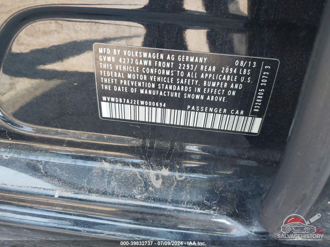 WVWDB7AJ2EW000694 2014 VOLKSWAGEN GOLF photo no. 9