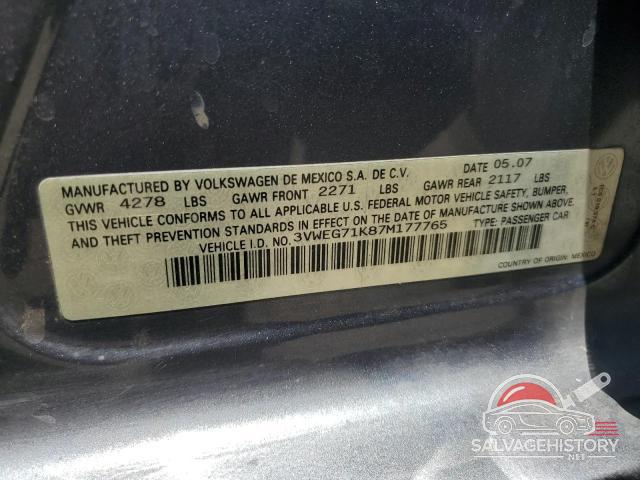 3VWEG71K87M177765 2007 VOLKSWAGEN JETTA photo no. 12