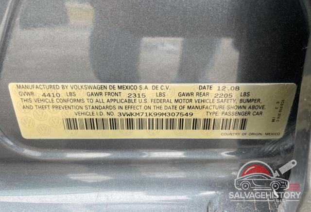 3VWKM71K99M307549 2009 VOLKSWAGEN JETTA photo no. 10