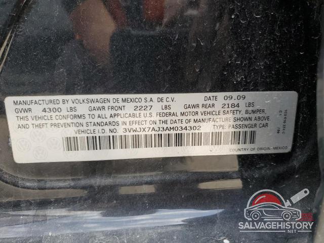 3VWJX7AJ3AM034302 2010 VOLKSWAGEN JETTA photo no. 12