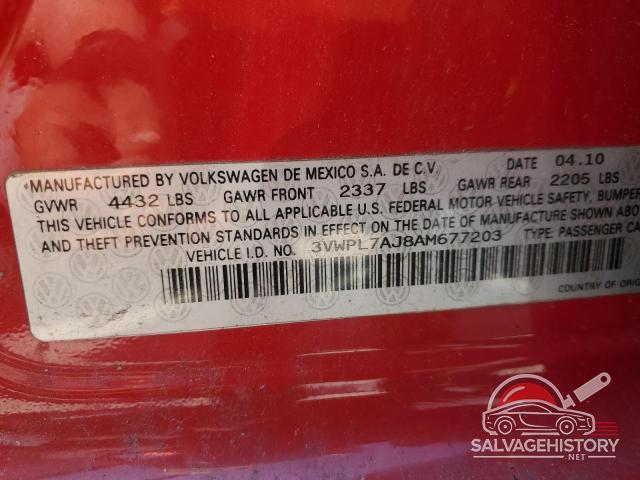 3VWPL7AJ8AM677203 2010 VOLKSWAGEN JETTA photo no. 12