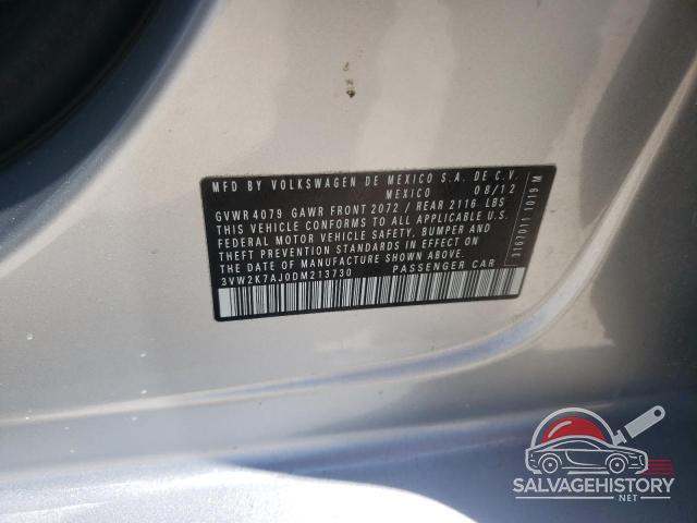 3VW2K7AJ0DM213730 2013 VOLKSWAGEN JETTA photo no. 13