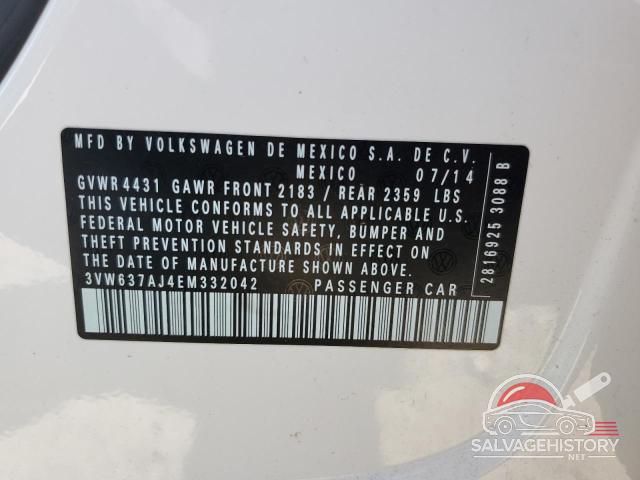 3VW637AJ4EM332042 2014 VOLKSWAGEN JETTA photo no. 12