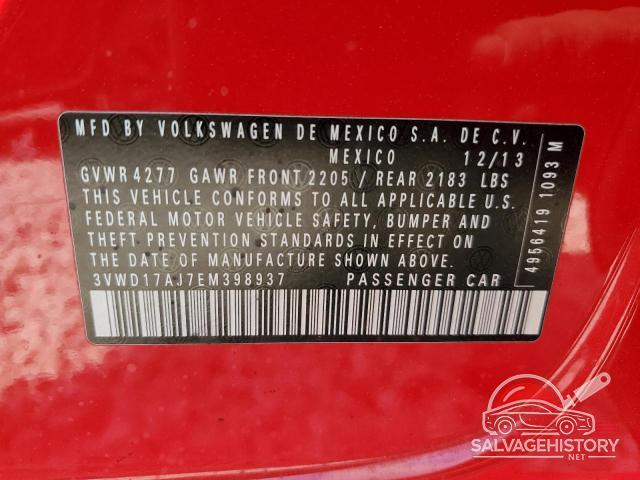 3VWD17AJ7EM398937 2014 VOLKSWAGEN JETTA photo no. 13