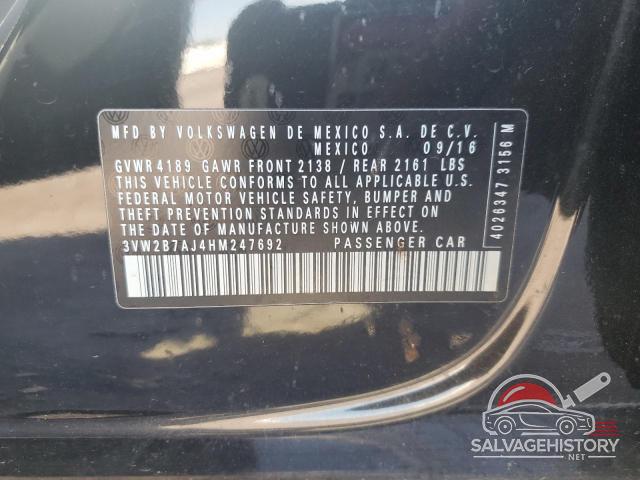 3VW2B7AJ4HM247692 2017 VOLKSWAGEN JETTA photo no. 12