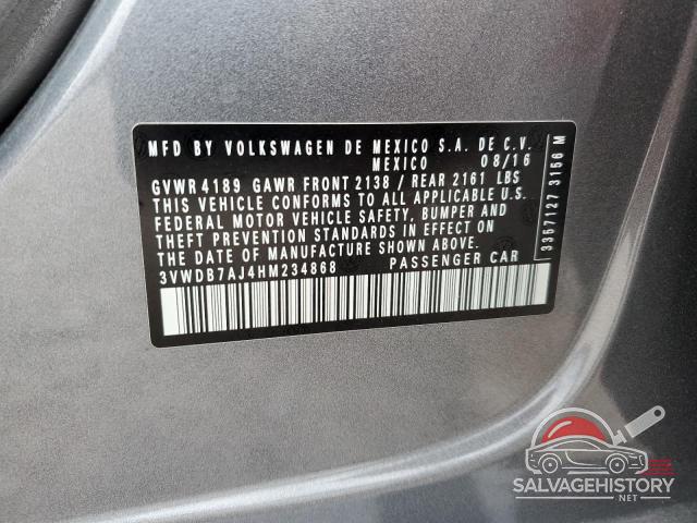3VWDB7AJ4HM234868 2017 VOLKSWAGEN JETTA photo no. 12