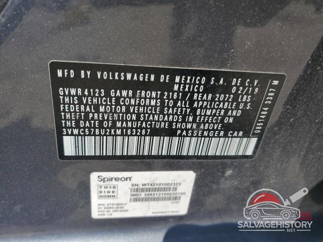 3VWC57BU2KM163267 2019 VOLKSWAGEN JETTA photo no. 12