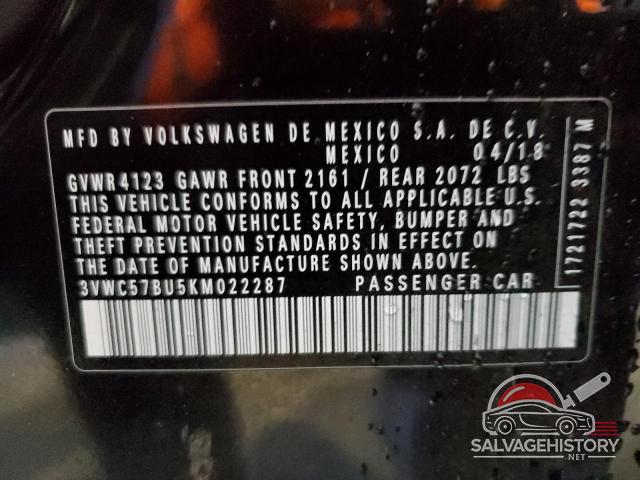 3VWC57BU5KM022287 2019 VOLKSWAGEN JETTA photo no. 12