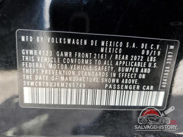 3VWCB7BU3KM265749 2019 VOLKSWAGEN JETTA photo no. 12