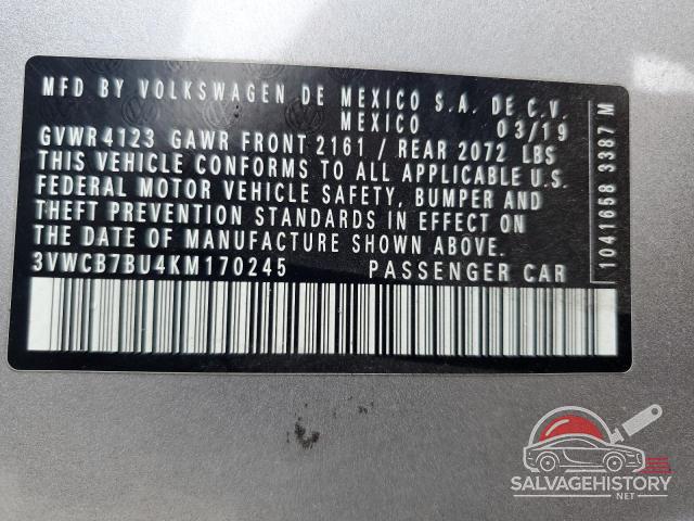 3VWCB7BU4KM170245 2019 VOLKSWAGEN JETTA photo no. 12