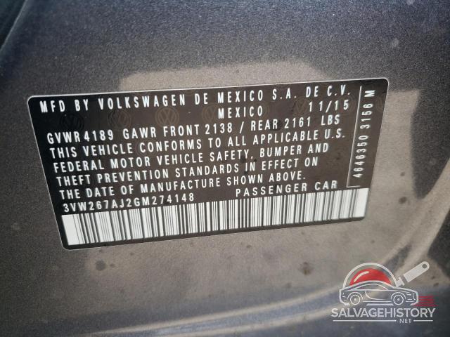 3VW267AJ2GM274148 2016 VOLKSWAGEN JETTA S photo no. 13